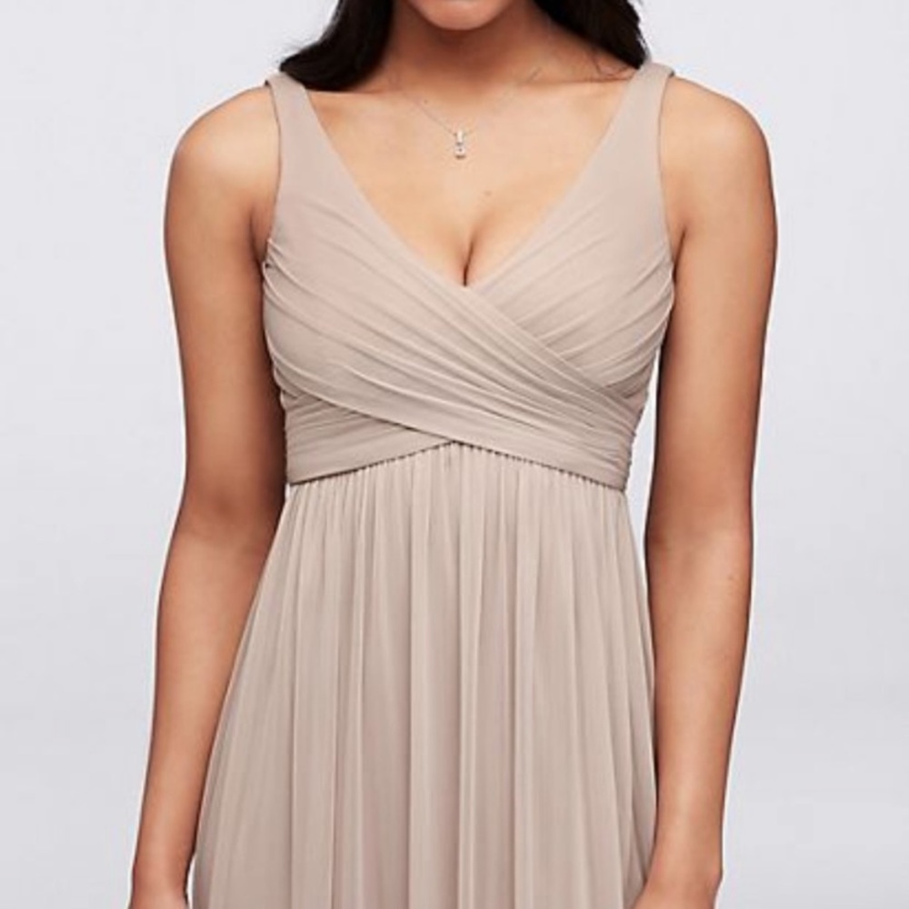 Long mesh dress with cowl back